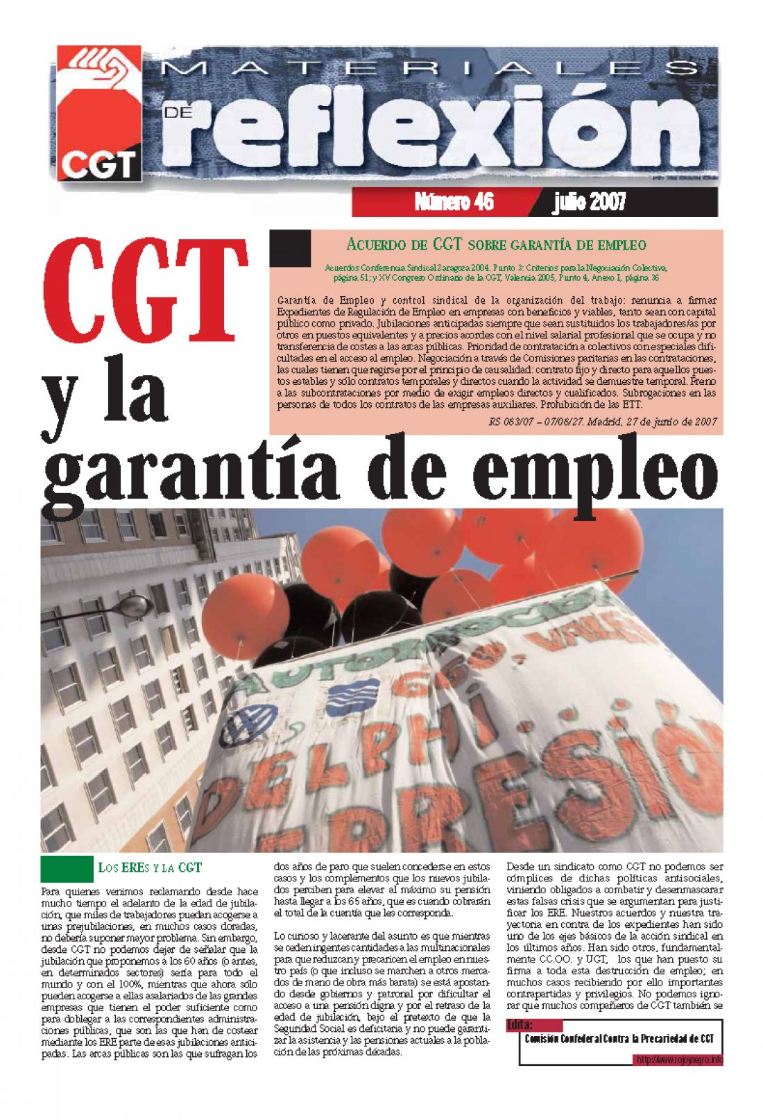 MR 46 Acuerdos de CGT sobre Garantía