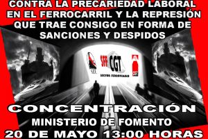 Concentración contra la precariedad laboral y la represión sindical en el sector ferroviario