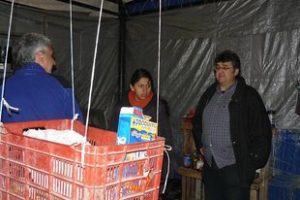 La CGT visita el Plantón de Molino de Flores, situado en las puertas del penal de la localidad de Texcoco, México.