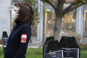 Acción en Valladolid contra los accidentes laborales.