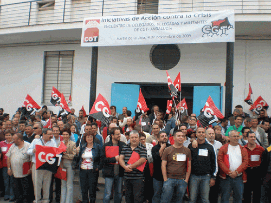 Más de 200 delegados y delegadas de CGT debaten sobre «Iniciativas de Acción contra la Crisis» en Martín de la Jara (Sevilla)