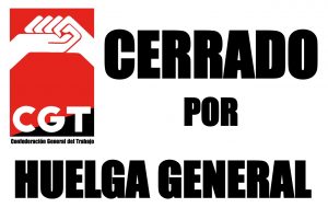 Convocatorias de CGT el 29-S : ¡HUELGA GENERAL !