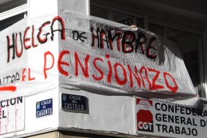 Miembros del Comité Confederal de la CGT en huelga de hambre contra el pensionazo