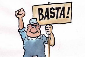 Manifestación de trabajadores/as de UNIPOST, el 9 de febrero en Valencia.