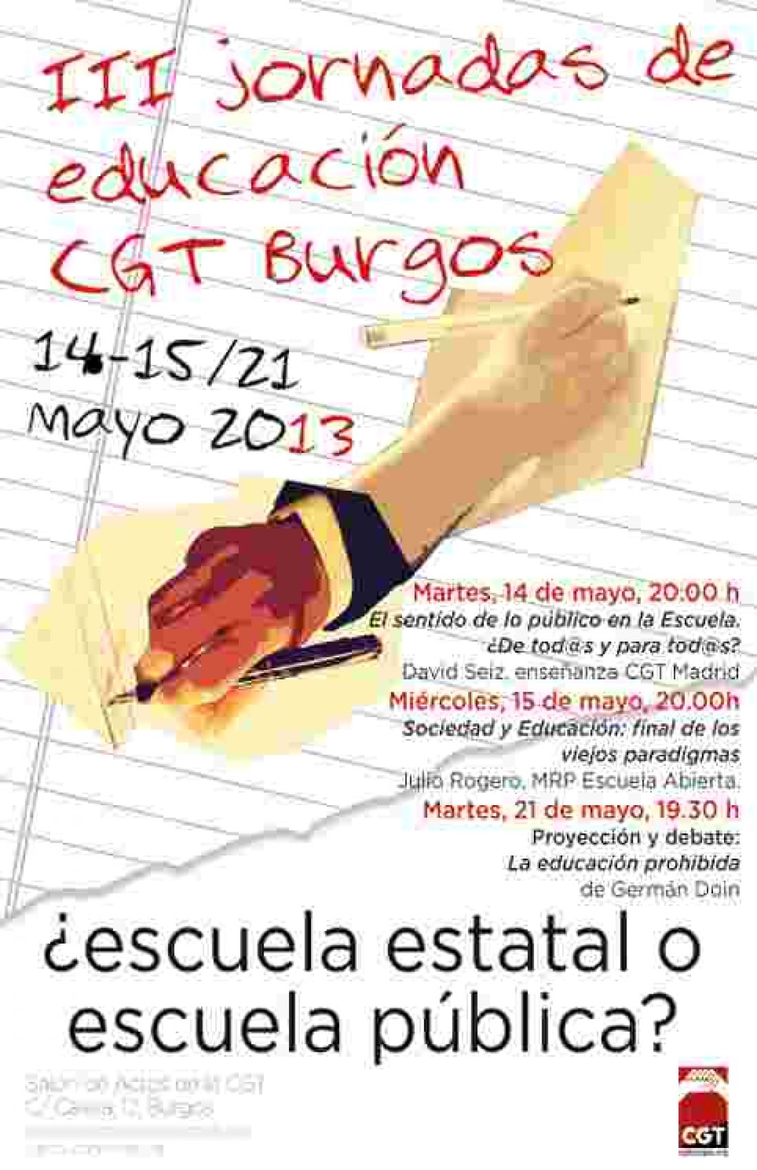 III jornadas de educación CGT Burgos