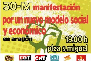 Zaragoza. 30 de mayo Jornada de lucha