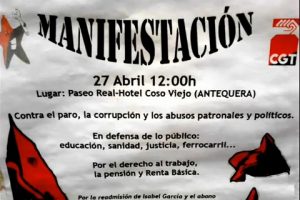 Manifestación de CGT en Antequera el 27 de abril