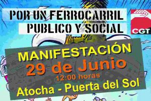 Manifestación 29-J. Por un ferrocarril público y social