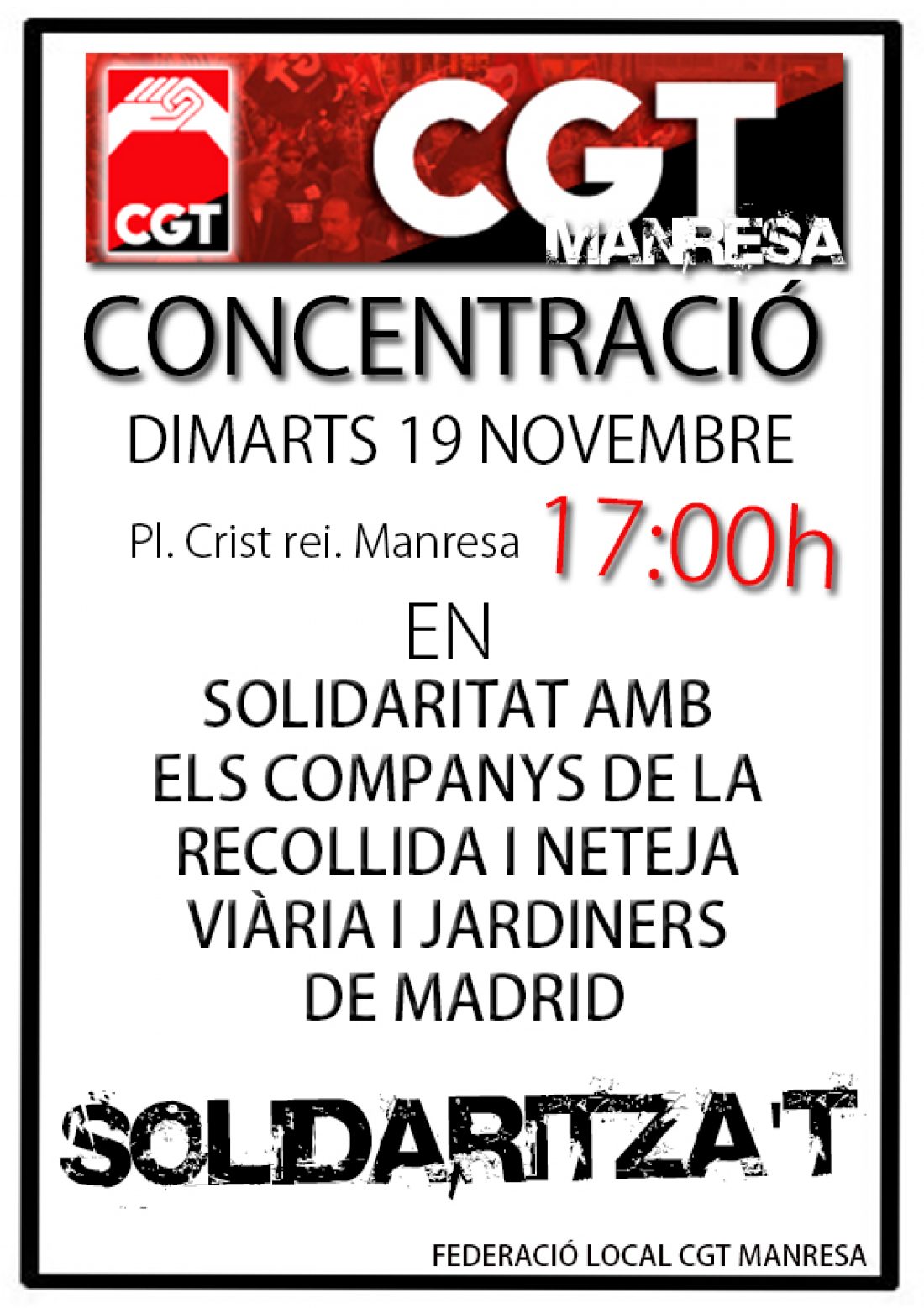 Apoyo desde Catalunya a las/os compañeras/os de Madrid en lucha