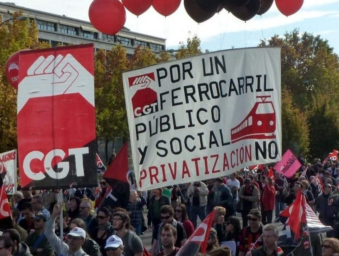 CGT convoca huelgas en RENFE y ADIF el viernes 26 de diciembre