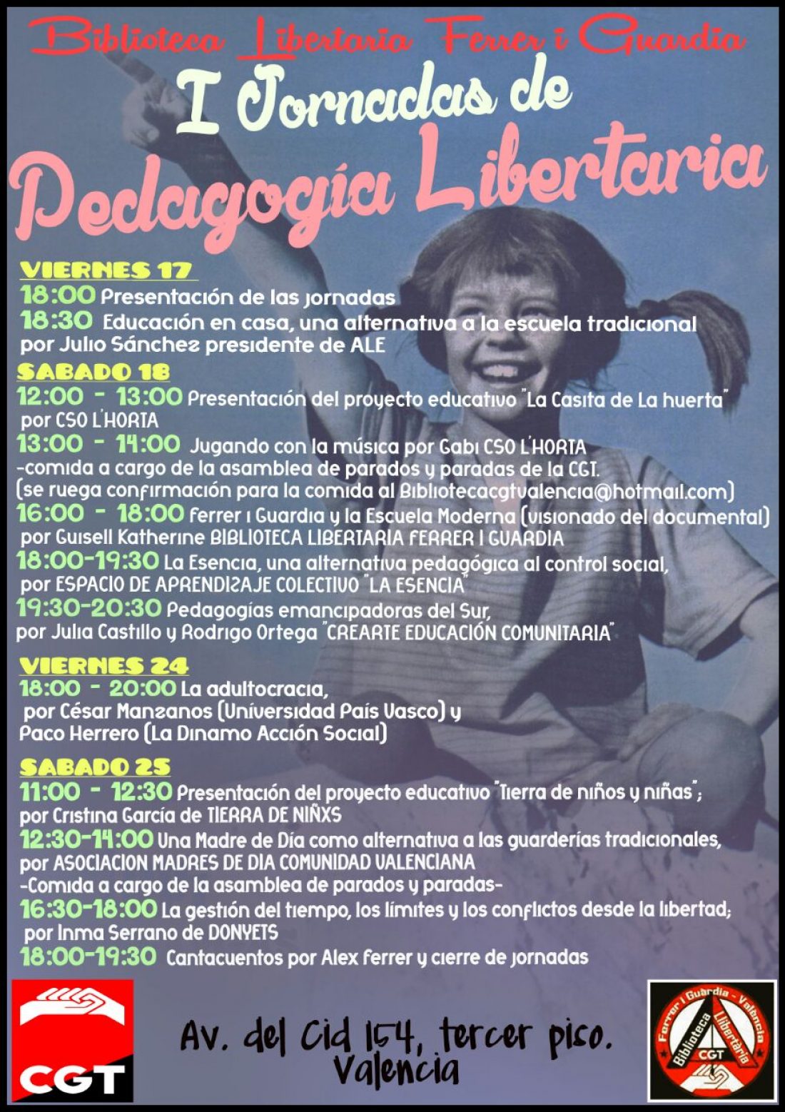 Primeras Jornadas de Pedagogia Libertaria de la CGT en Valencia