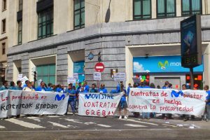 La huelga indefinida de las contratas de Movistar continúa, a pesar de los intentos de UGT, CCOO y patronal por romperla