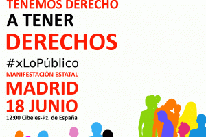 Manifestación en defensa de los Servicios Públicos – El 18 de junio tod@s a Madrid