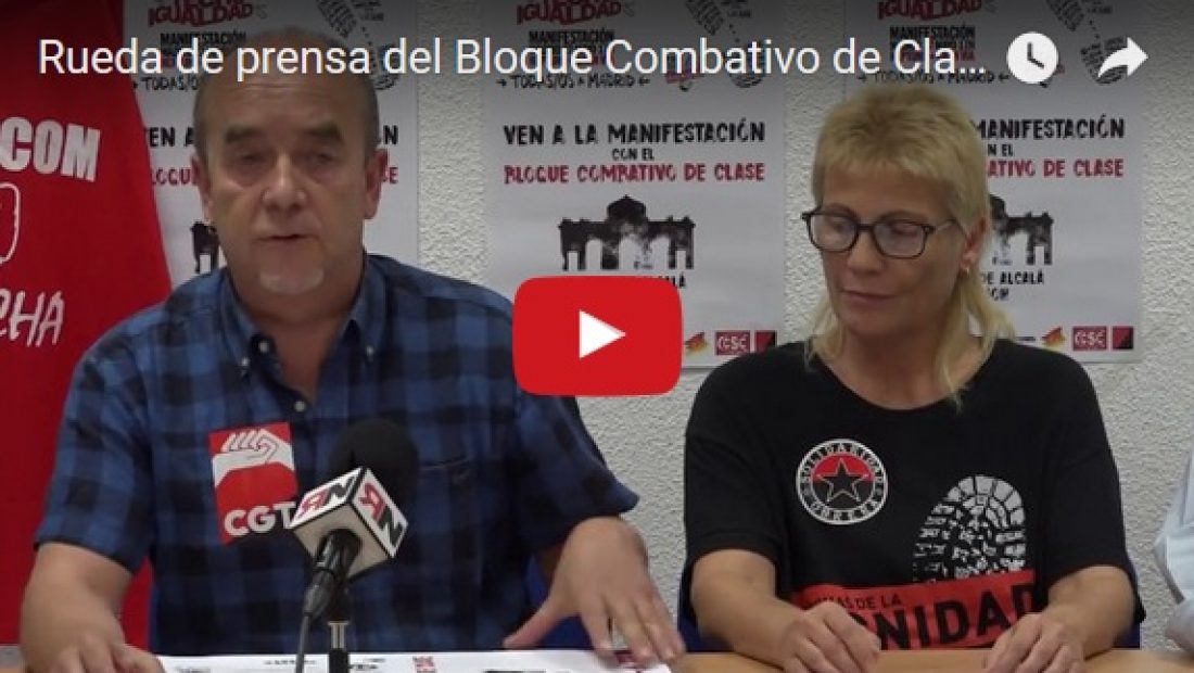 Rueda de prensa del Bloque Combativo de Clase 27M