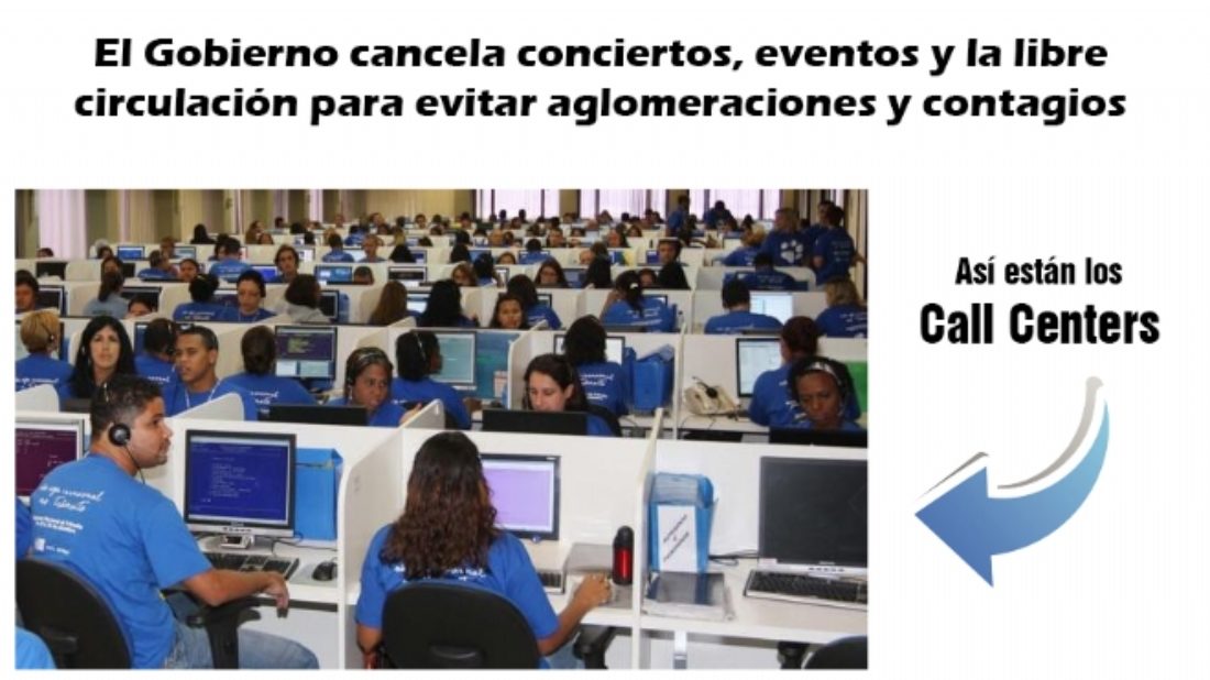 El Gobierno no limita las concentraciones de personas que se dan en los centros de trabajo de telemarketing