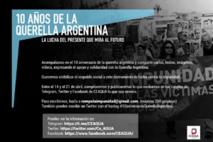 Conmemoramos el décimo aniversario de la Querella Argentina