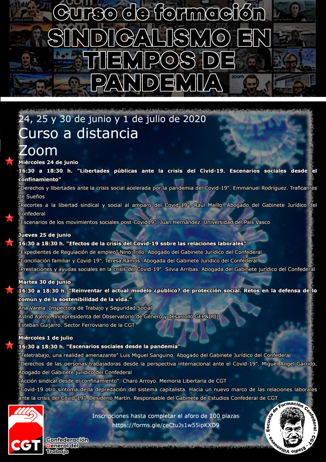 Jornadas formativas sobre sindicalismo en tiempos de pandemia