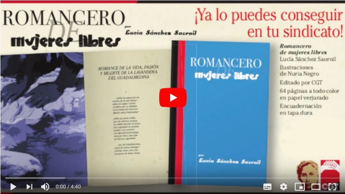 «Romancero Mujeres Libres» Lucía Sánchez Saornil