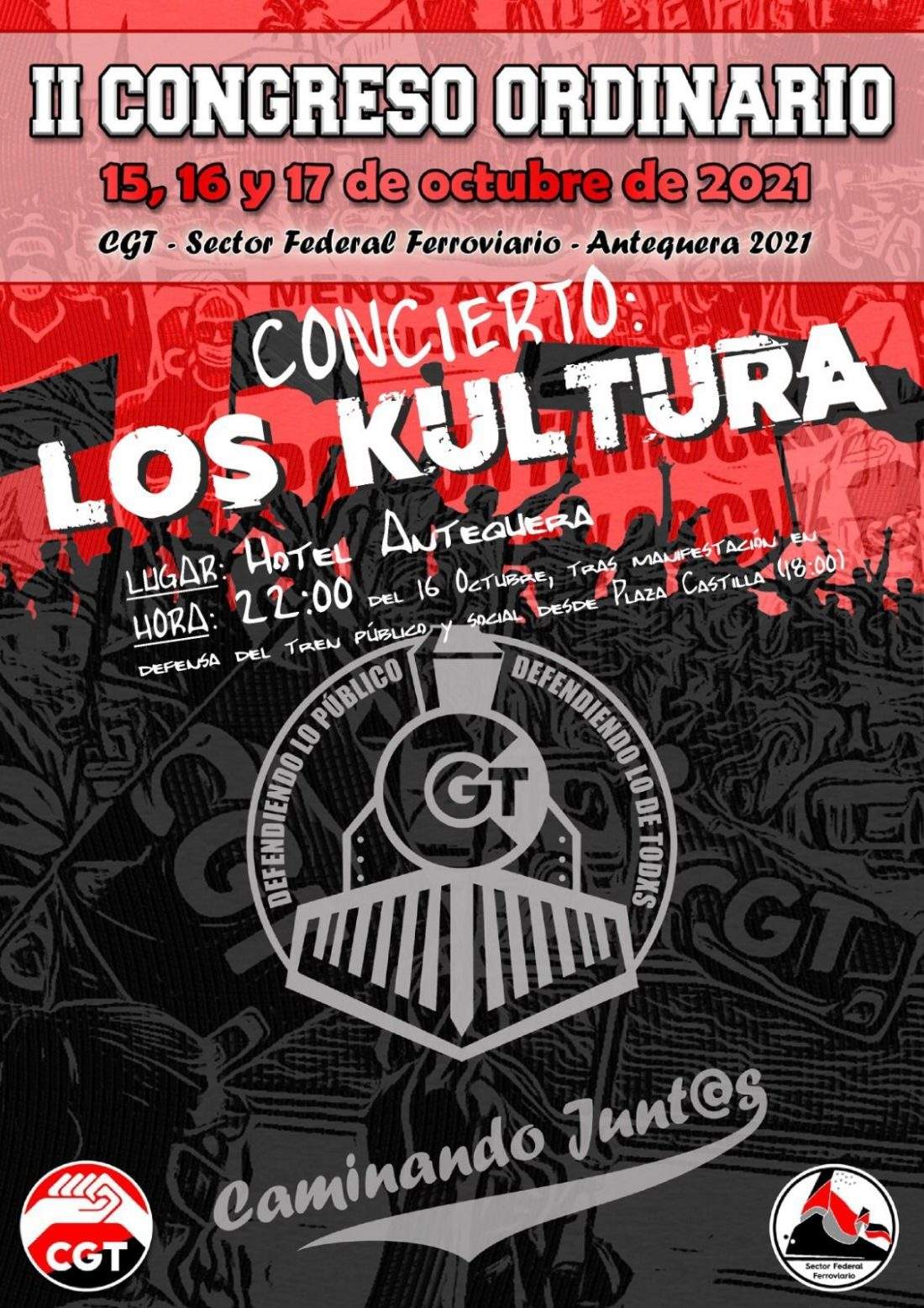 Congreso del Sector Ferroviario Estatal de CGT en Antequera los días 15, 16 y 17 de octubre