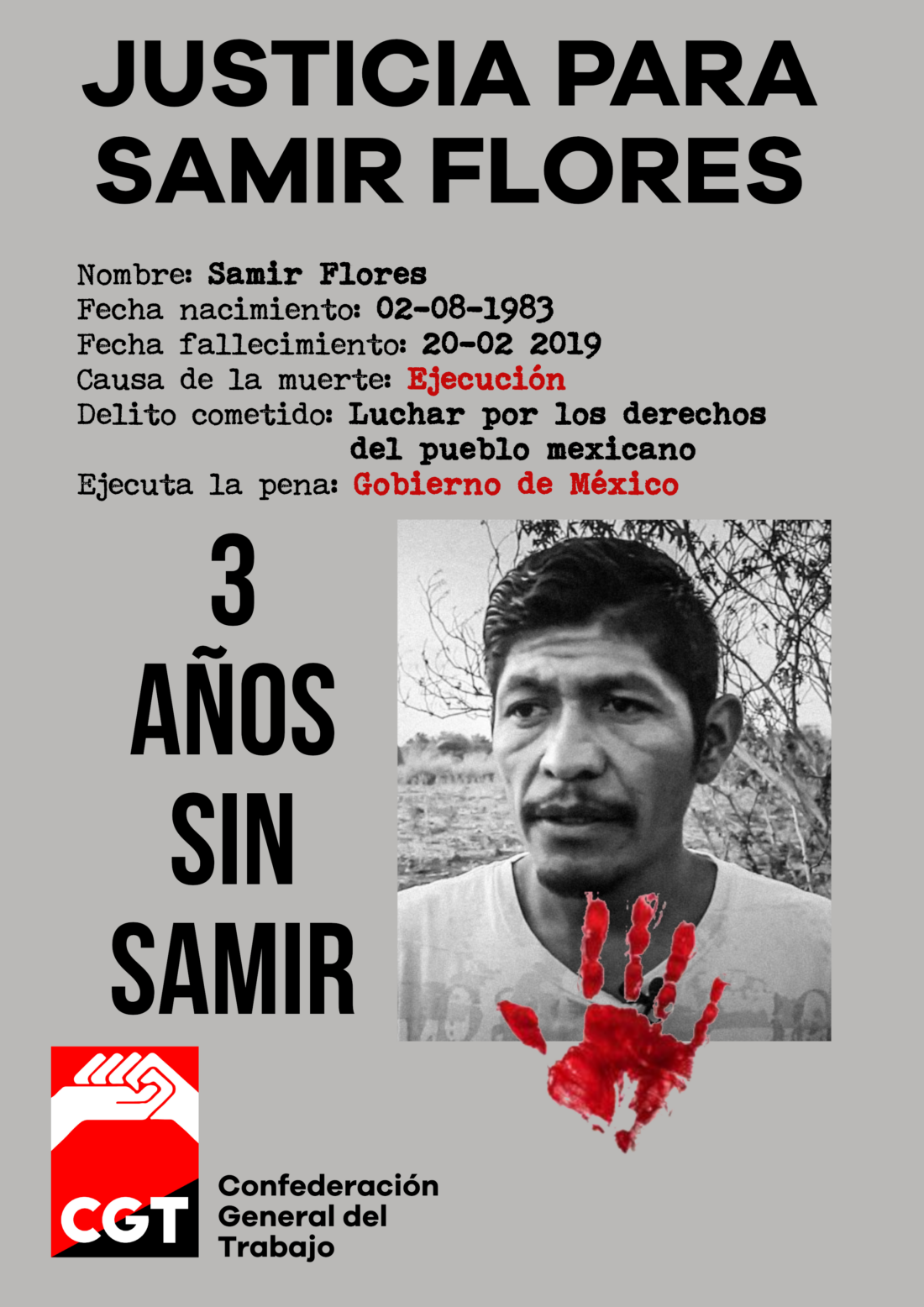 3er aniversario del asesinato de Samir Flores Soberanes