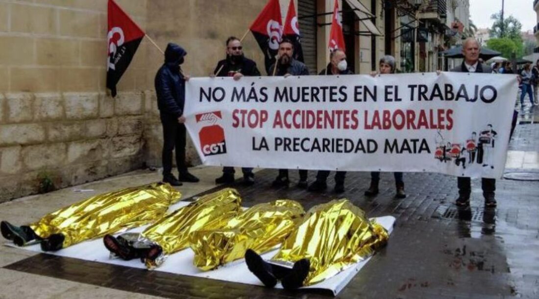 CGT exige al Estado medidas reales contra la violencia hacia la clase trabajadora y realiza un llamamiento a la sociedad para concienciarse del aumento de muertes en el trabajo