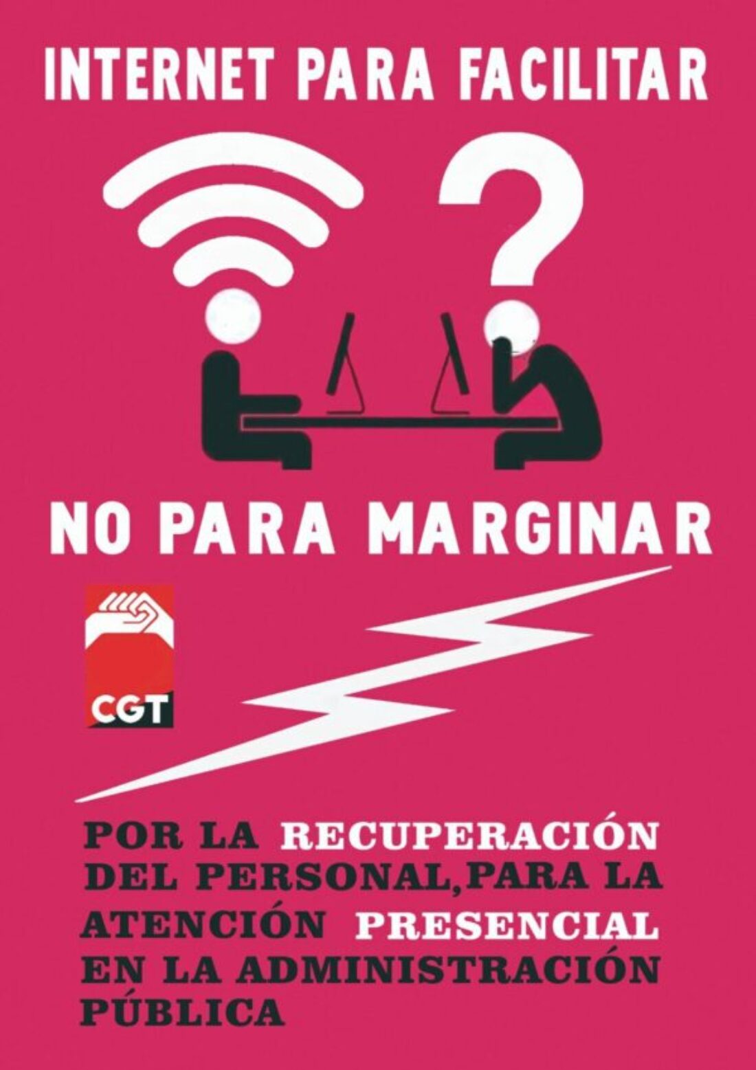 CGT contra la segregación digital y la extinción del servicio público. En defensa de los puestos de trabajo y la presencialidad