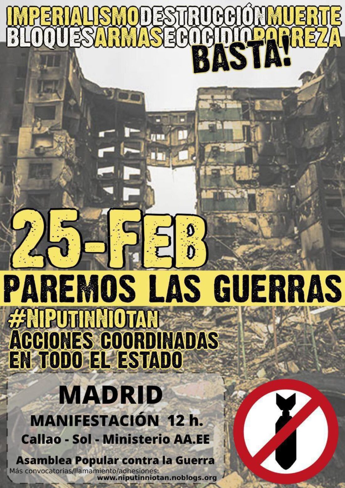 Manifestación 25F Contra la Guerra