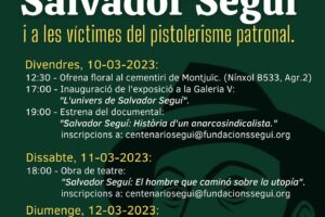 Presentación del centenario del asesinato de Salvador Seguí ‘El noi del sucre’