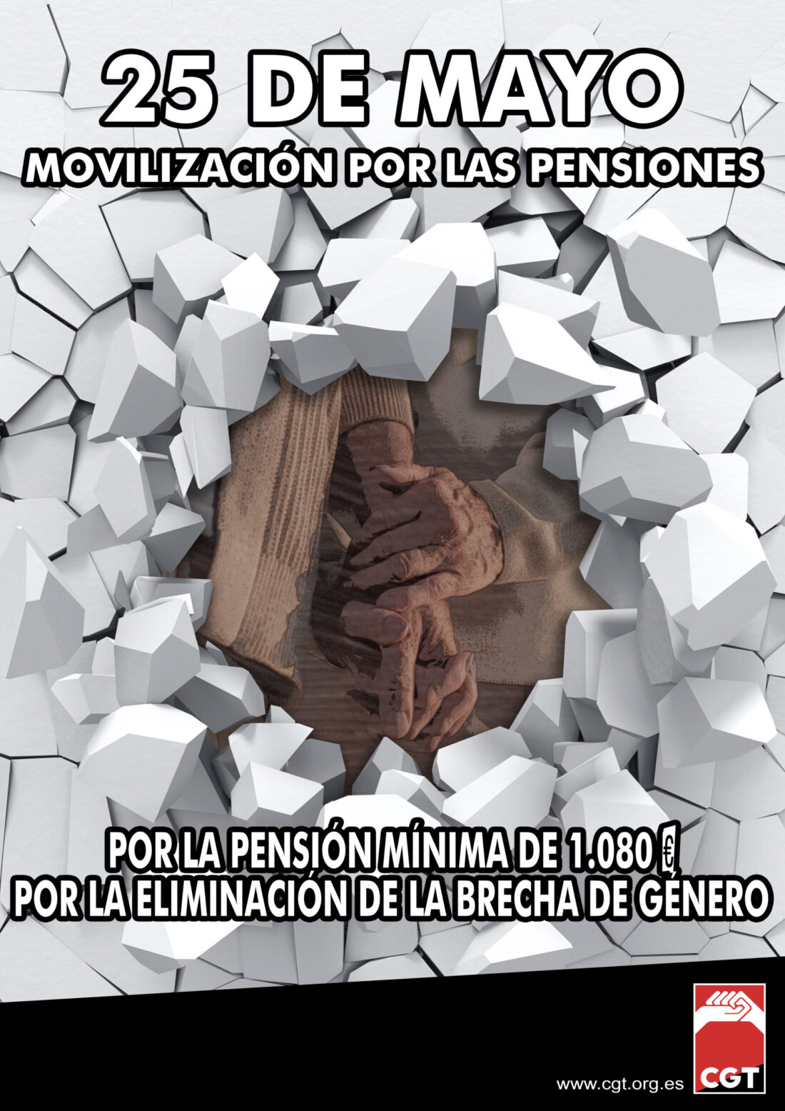 CGT llama al seguimiento de las concentraciones del 25M por las pensiones y contra la brecha salarial