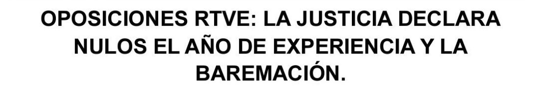 La Federación de Artes Gráficas de CGT logra la nulidad en las condiciones en las oposiciones RTVE