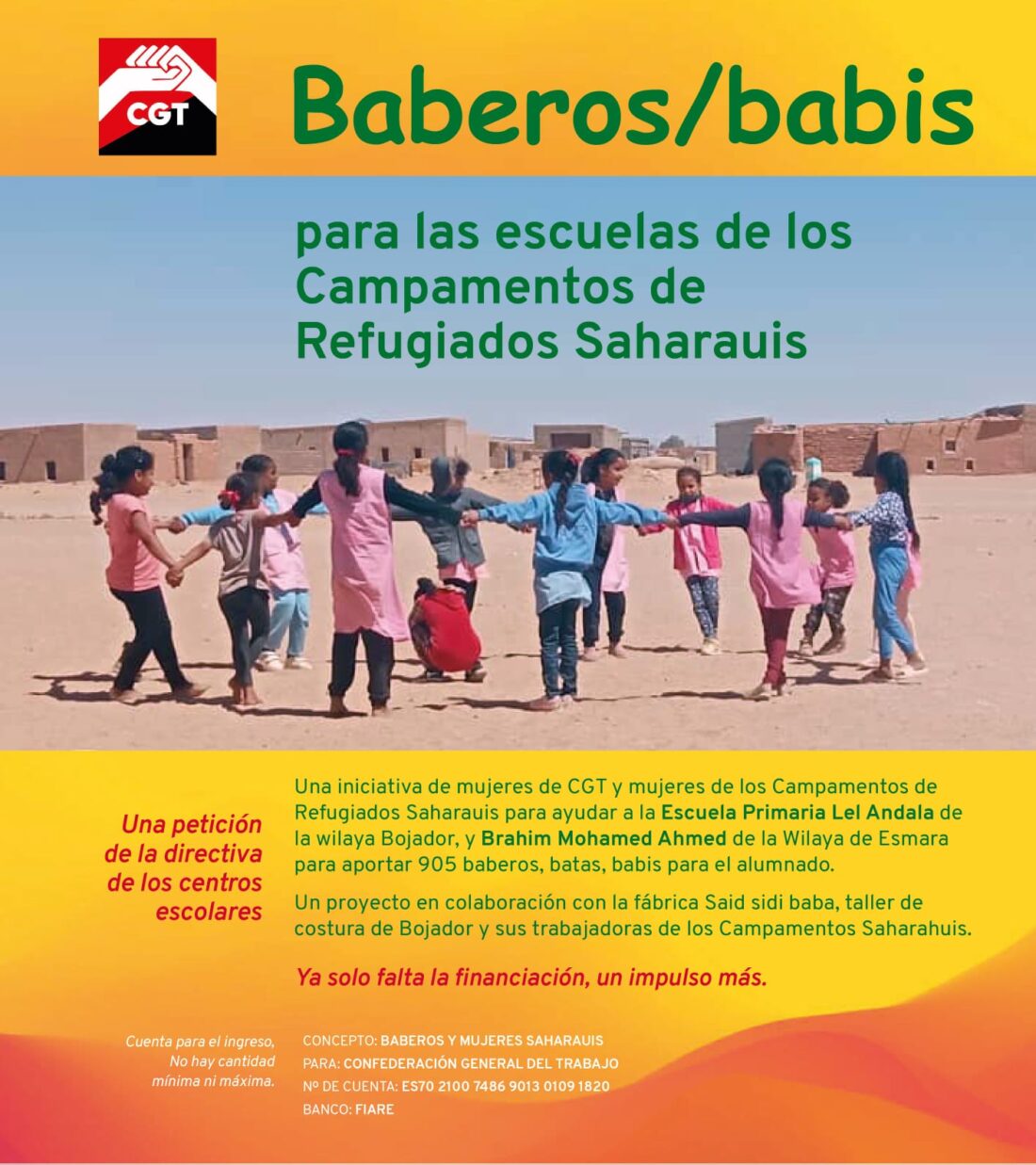 Proyecto baberos, babis o batas y Mujeres Saharauis