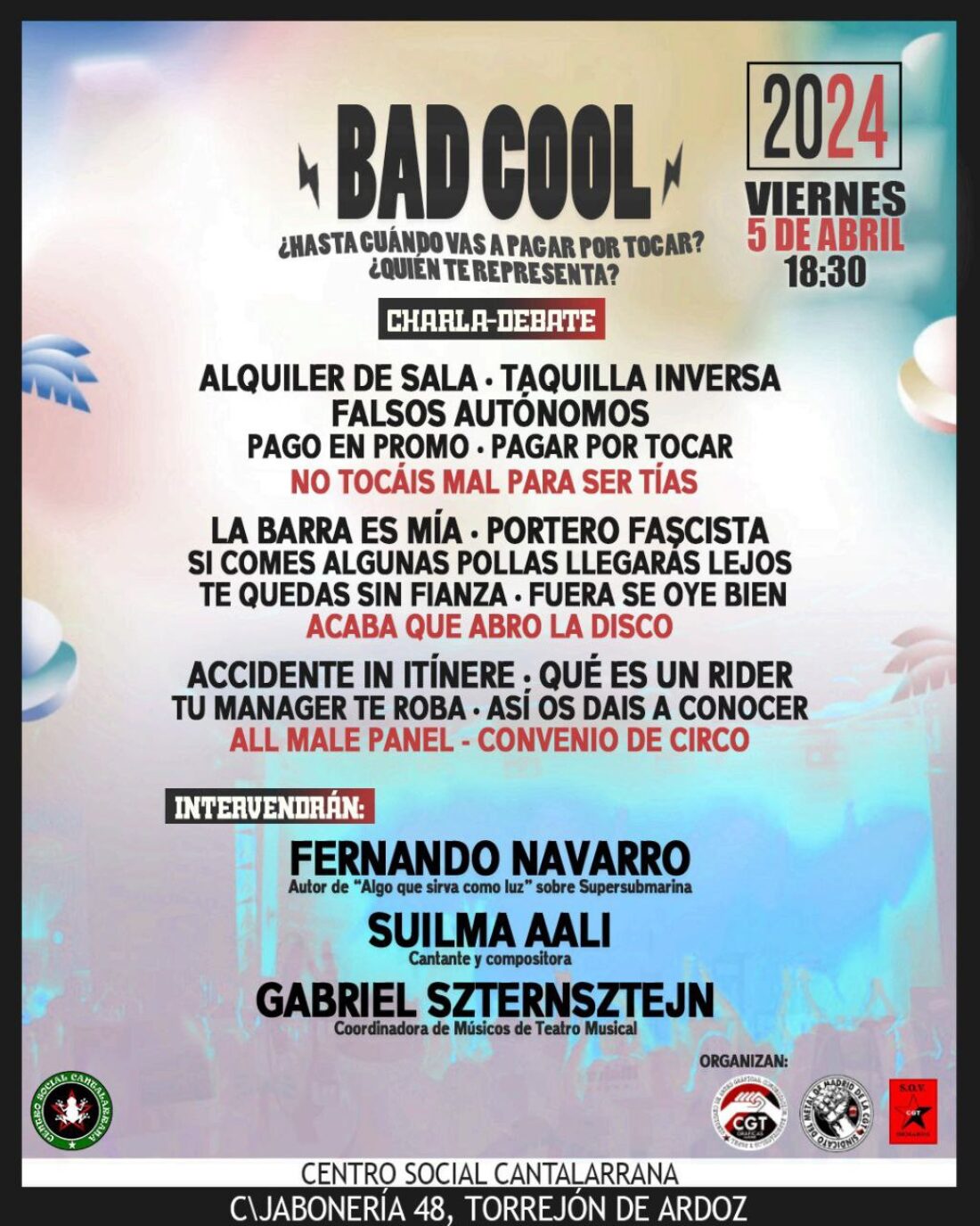 Bad cool. I Jornada con músicos y sindicalistas del sector musical