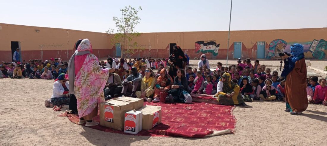 Delegación de CGT visita los Campamentos Saharauis de Tindouf con el proyecto «Mujeres y baberos»