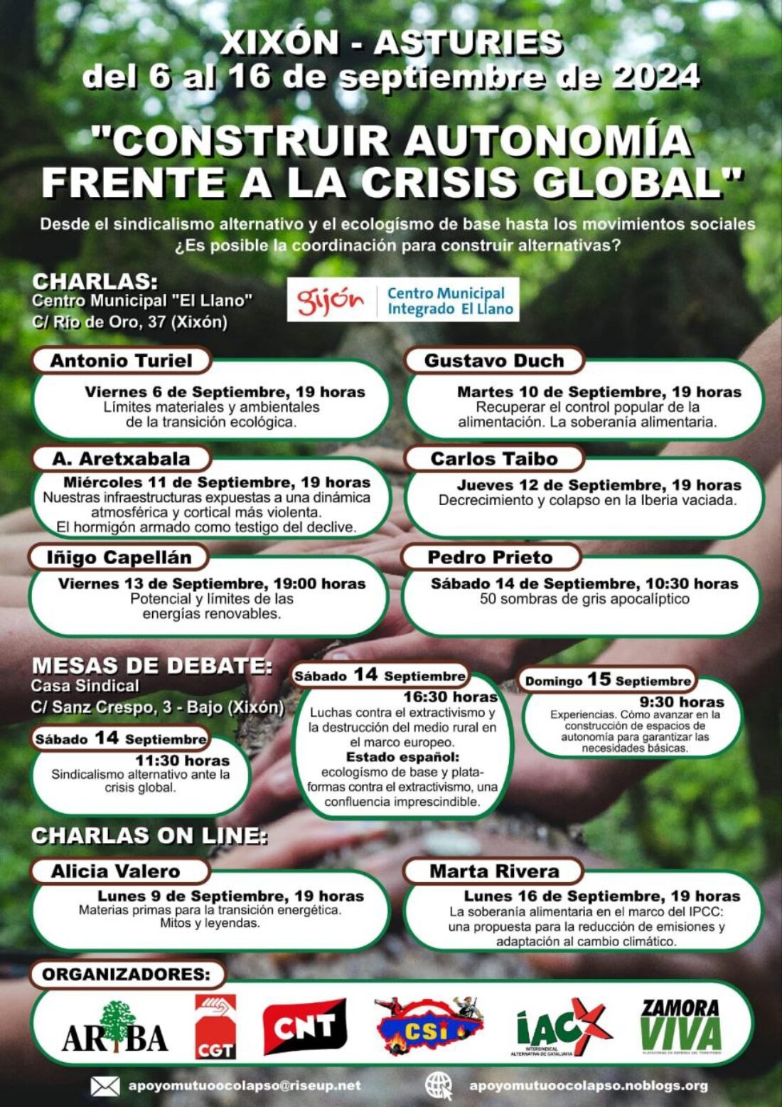 Jornadas de debate y reflexión sobre la necesidad de construir una autonomía frente a la crisis global desde el apoyo mutuo.