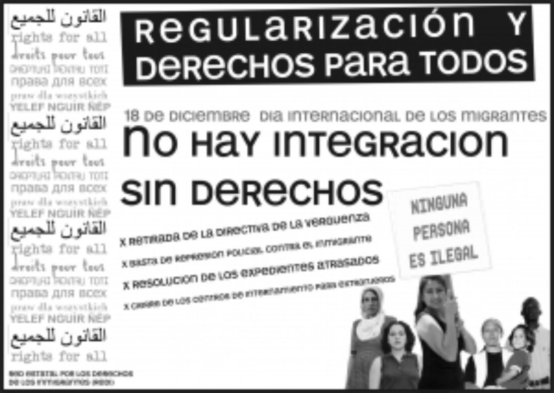 18 de Diciembre – Día Internacional de las Personas Migrantes.  ¡NO HAY INTEGRACIÓN SIN DERECHOS !