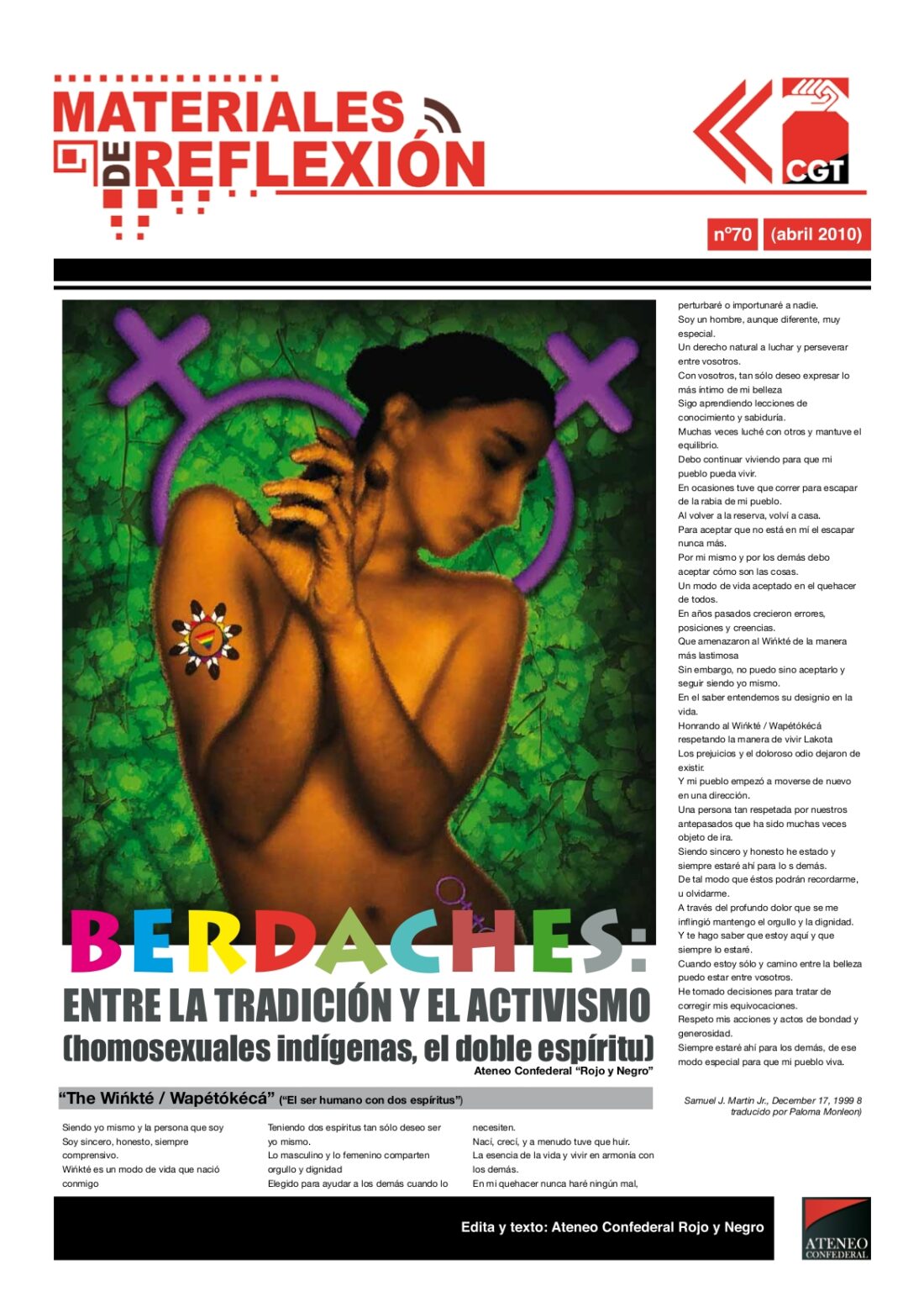 MR nº 70. Abril de 2010. «Berdaches : entre la tradición y el activismo»