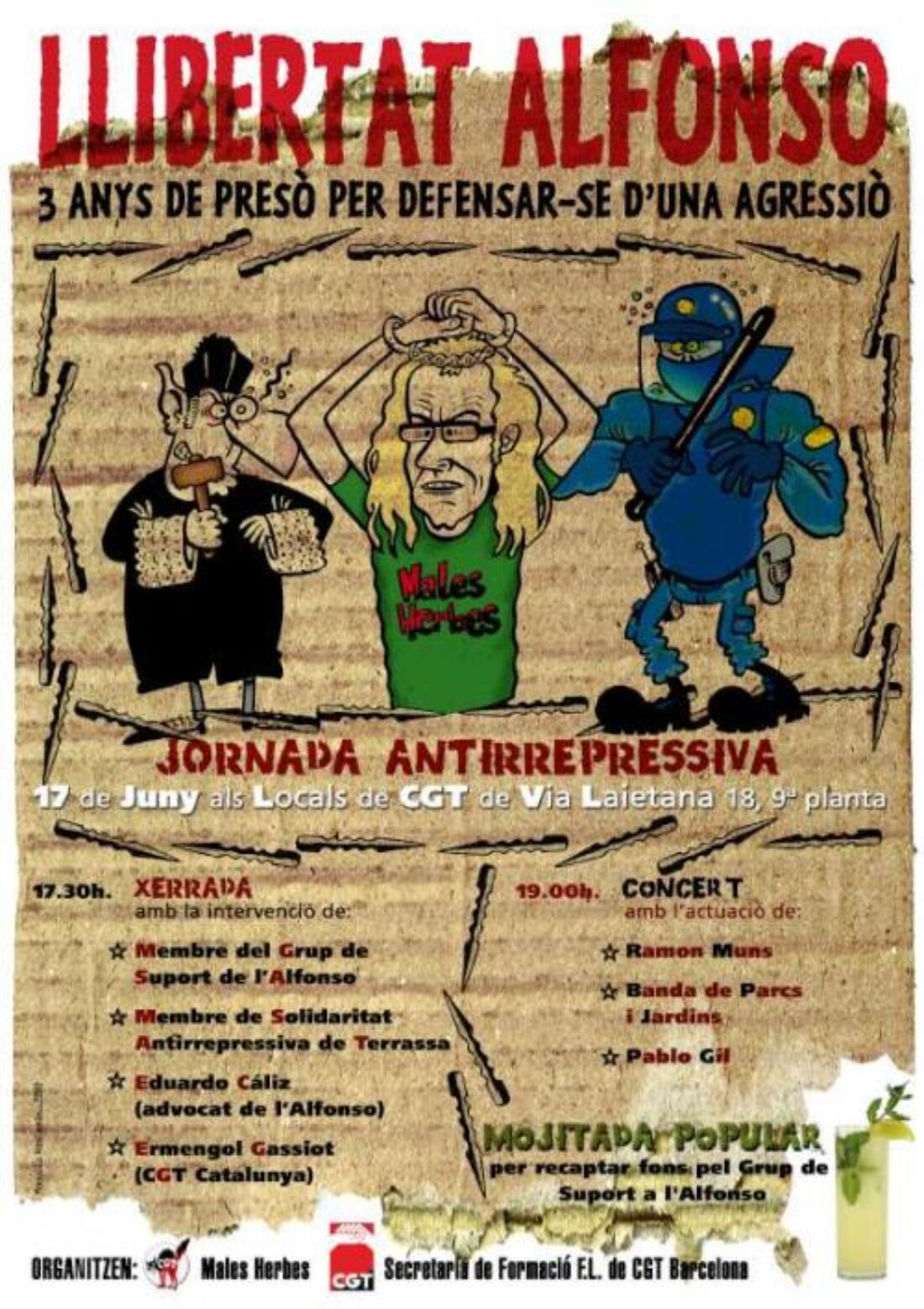 Barcelona, 17 de Junio : Jornada Antirepresiva : Libertad Alfonso