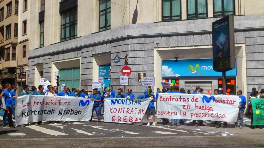 La huelga indefinida de las contratas de Movistar continúa, a pesar de los intentos de UGT, CCOO y patronal por romperla