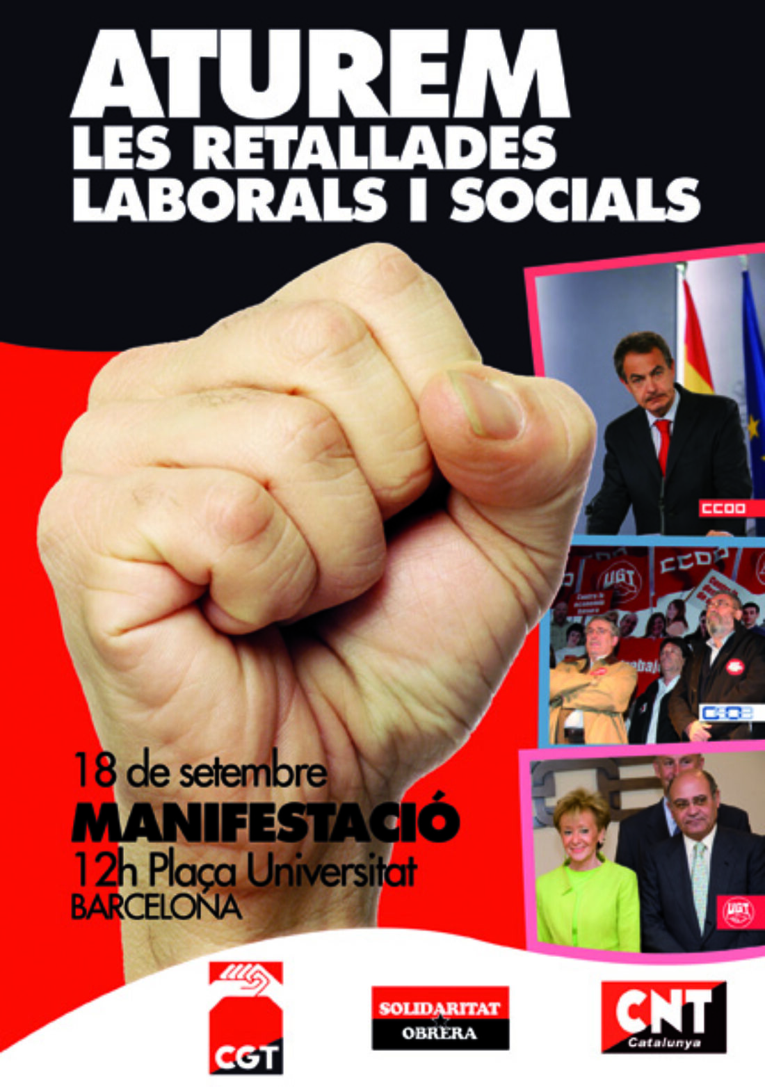 Barcelona, 18 de Septiembre : Manifestación Anarcosindicalista contra la reforma laboral y los recortes laborales y sociales