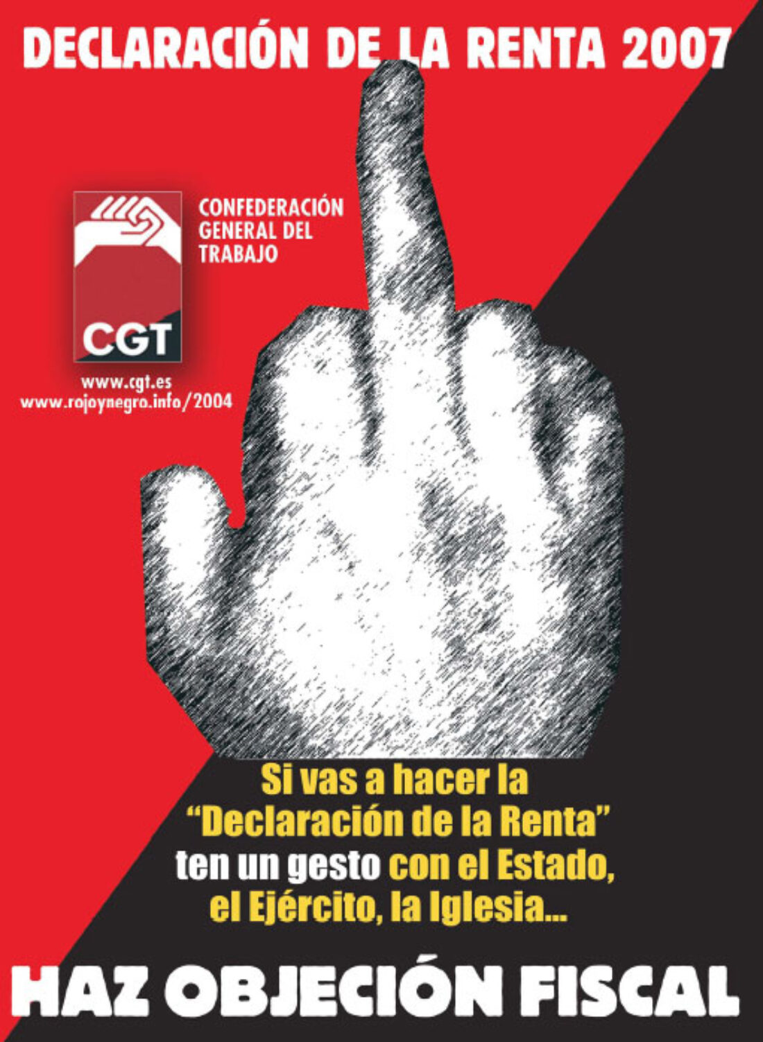 Cartel Objeción Fiscal 2007 CGT