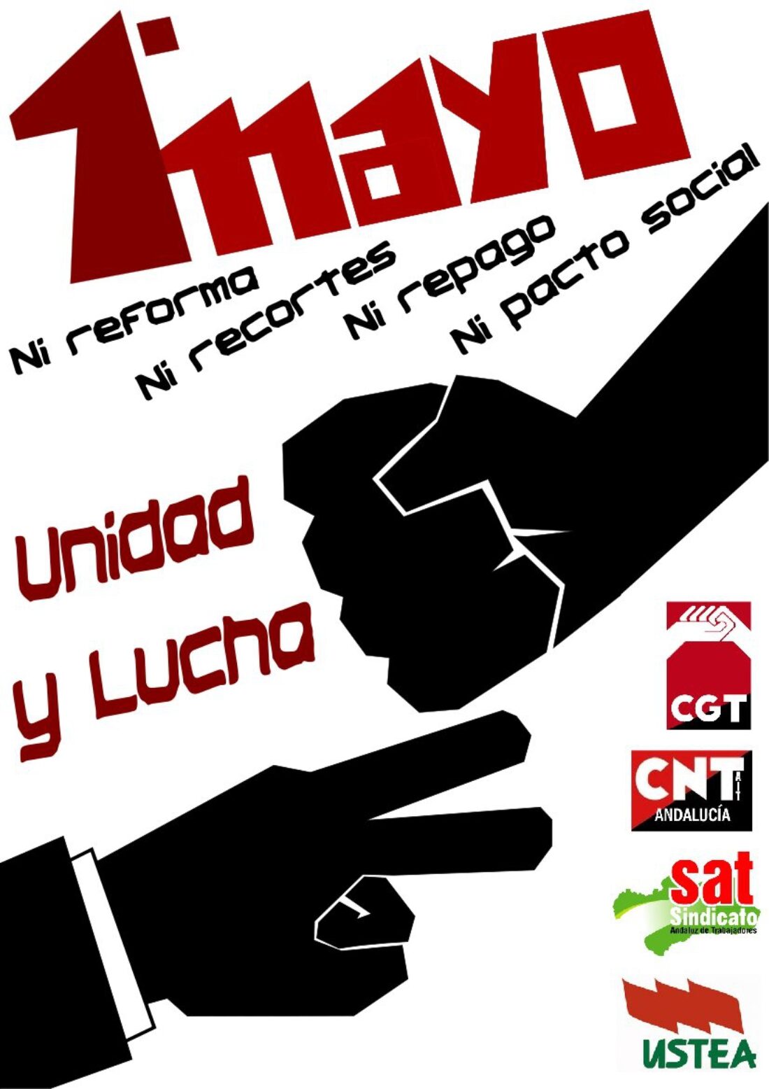 CGT, CNT, SAT y USTEA promueven un 1º de Mayo de unidad y lucha en Andalucía