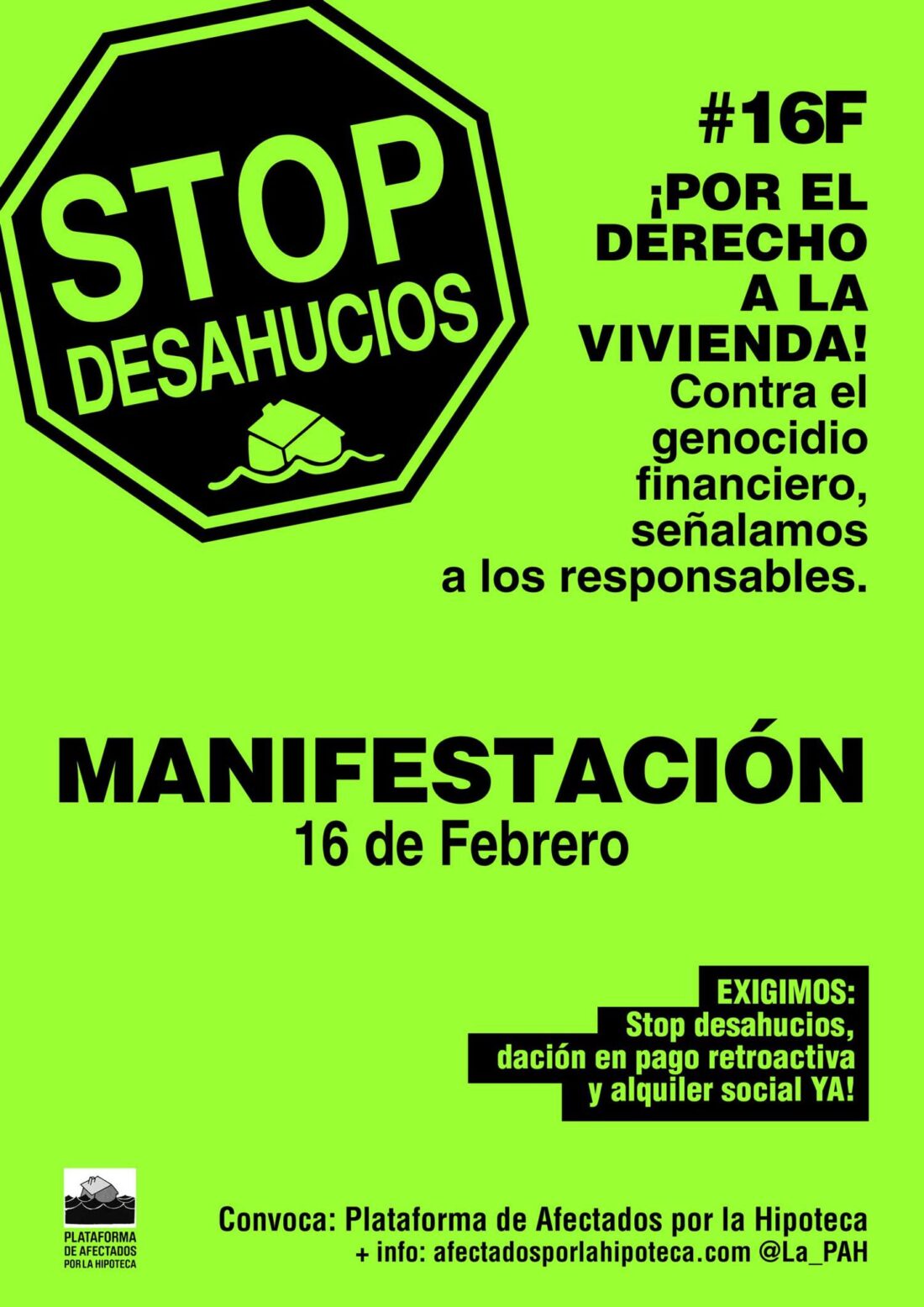 16-F: Jornada contra los Desahucios