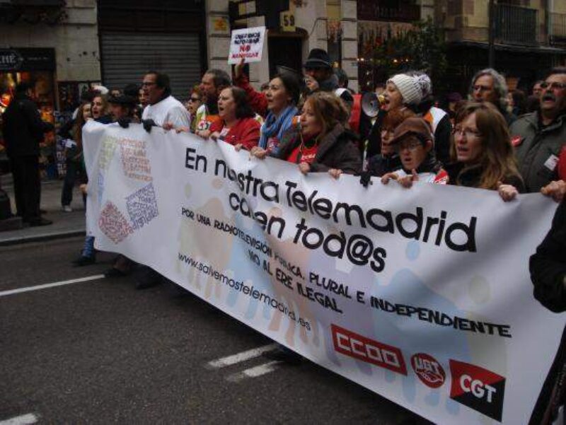 Manifestación en defensa de Telemadrid y contra el ERE en su primer aniversario - Imagen-4