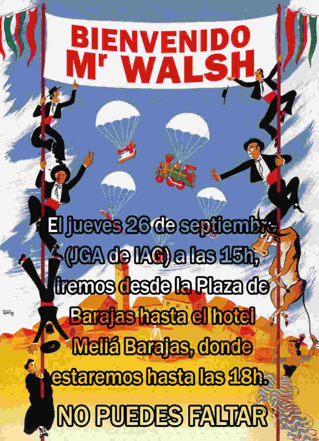 Manifestación por el futuro de Iberia el jueves 26 de septiembre de 15 a 16 horas desde la Plaza de Barajas