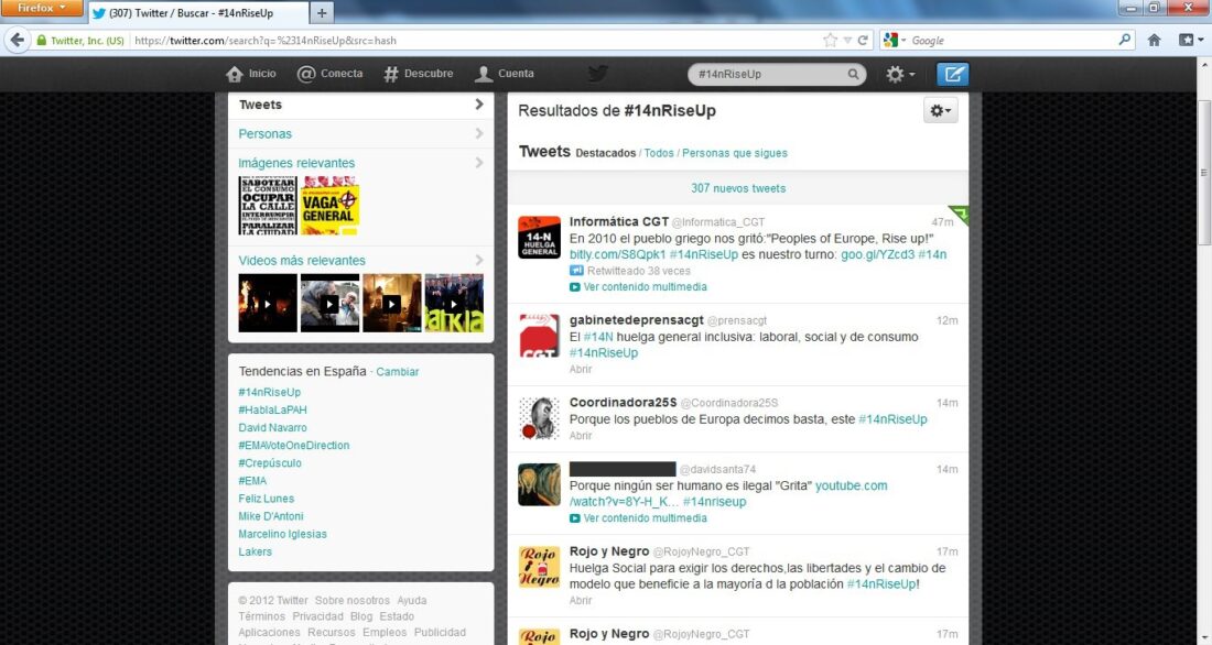 La iniciativa de CGT #14NRiseUp se convierte en número uno trending topic mundial