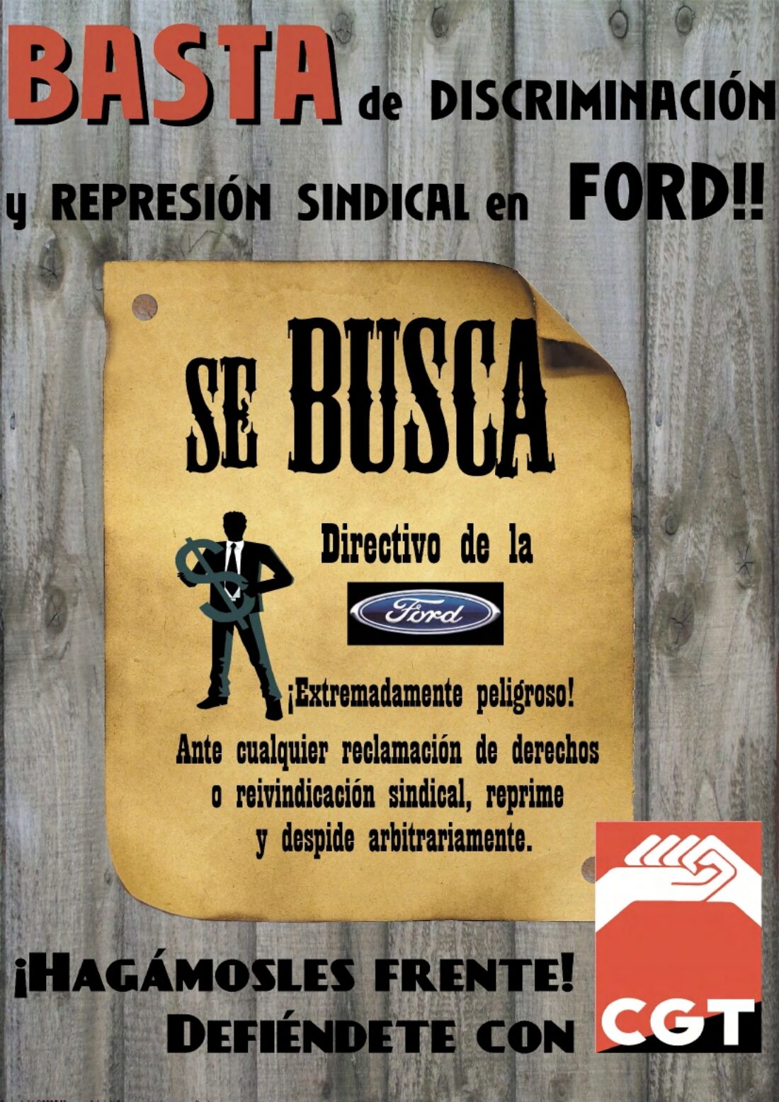 Campaña de CGT contra la represión y el despido de sindicalistas en Ford