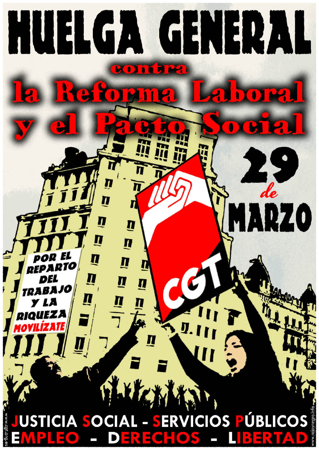 Recursos CGT para la Huelga General del 29 de Marzo: Cartelería, dípticos, pegatas…