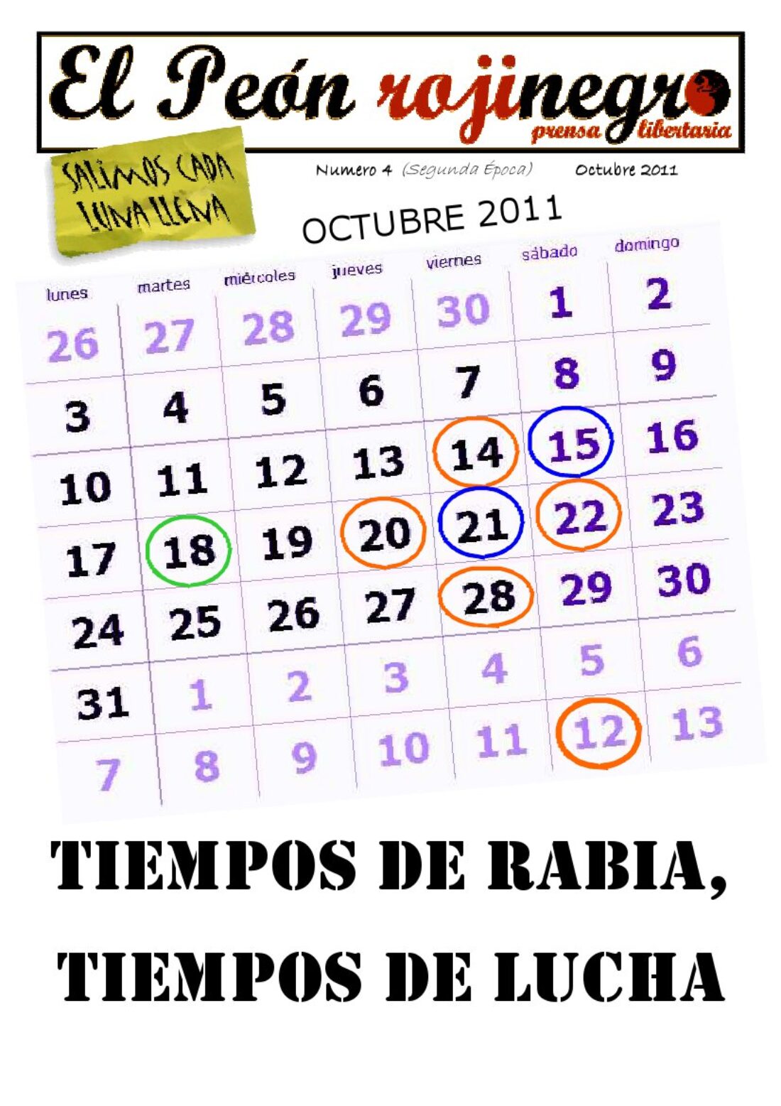 El Peón Rojinegro núm. 4 – Octubre 2011