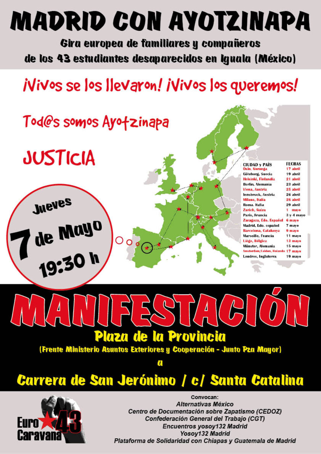 Manifestación 7 mayo con familiares de desaparecidos de México