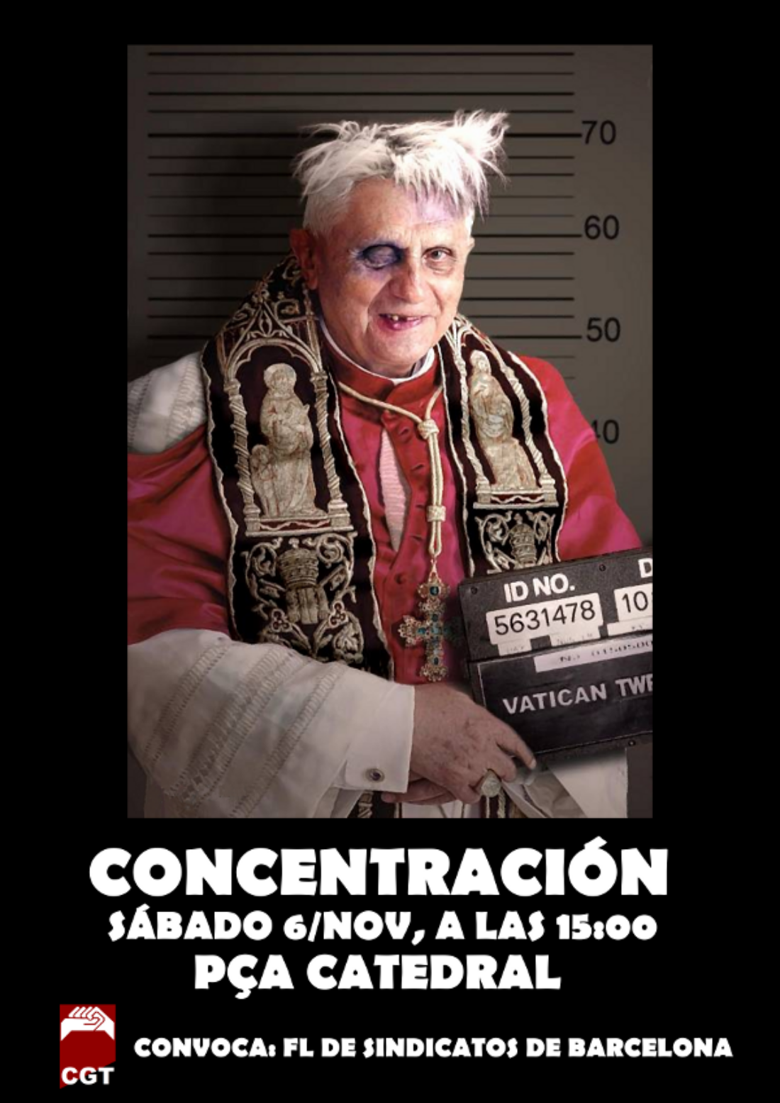 6 de Noviembre : CGT Barcelona convoca concentración contra la visita papal